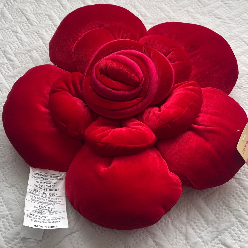 Joyward Red Flower Pillow - Picture 5 of 7